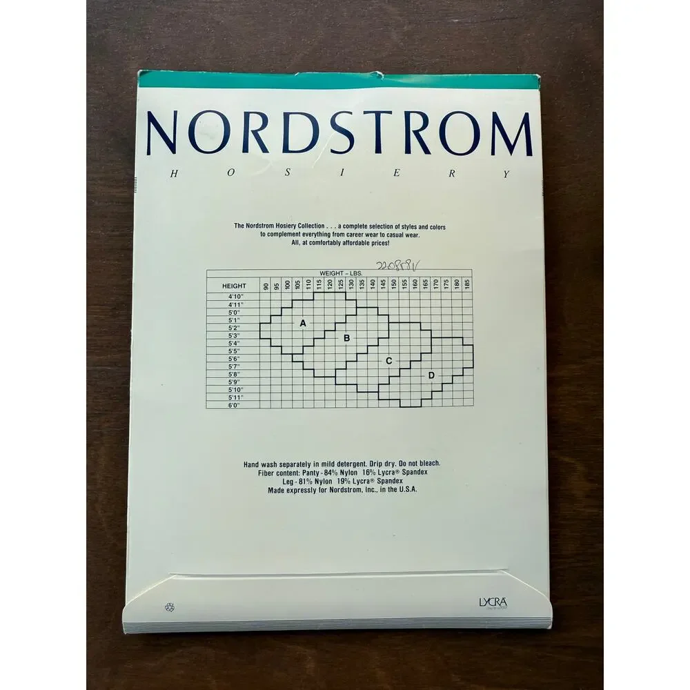 NEW VTG Nordstrom Hosiery Lycra Sheer Control Top Style 92 Midnight Navy Size A